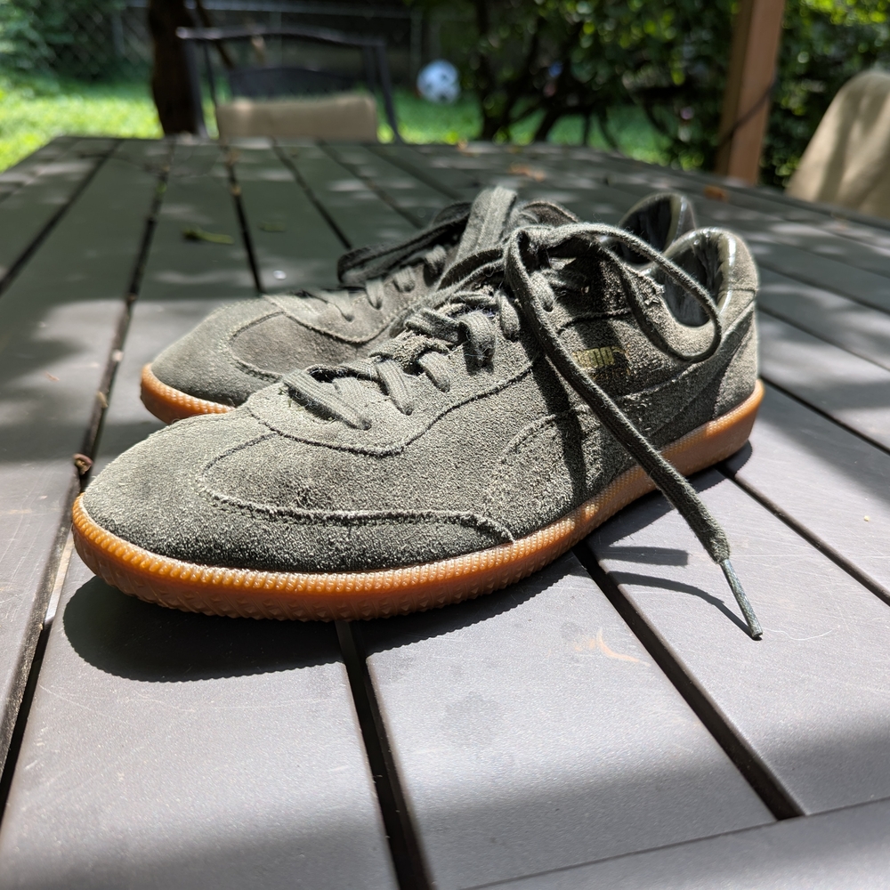 PUMA Super Liga Suede Sneakers - Men's 10.5 - Green - Retro Low Tops